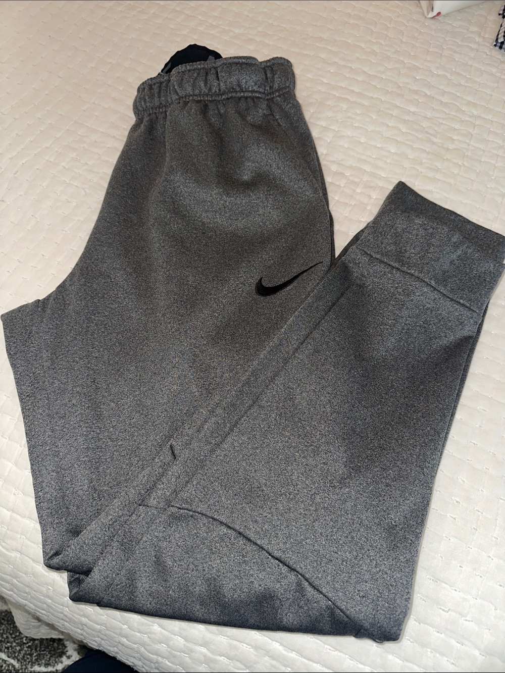 Nike Gray Heather Jogger Sweatpants with Black Swoosh size medium